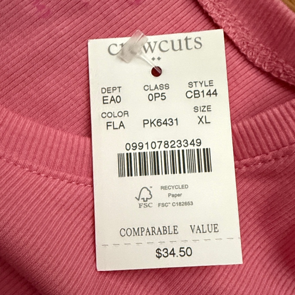 Crewcuts Pink Ribbed Knit Top with Subtle Ruffle Detail - Picture 3 of 4